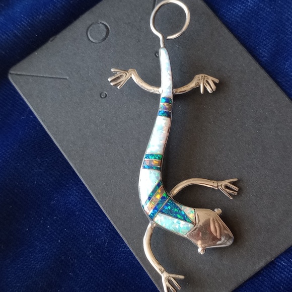 Lizard Inlayed Brooche Stamped Sterling With Lizard Marking - Picture 7 of 13